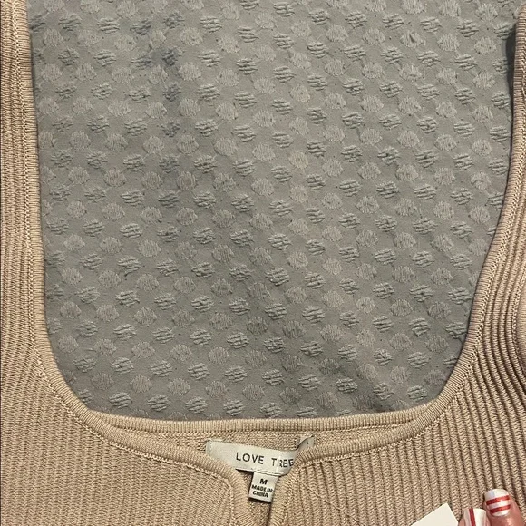 Love Tree Ribbed Tan Crop Tank - Picture 3 of 3